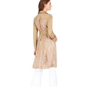 INC International Concepts Belted Lace Back Lightweight Trench Coat Size-1X